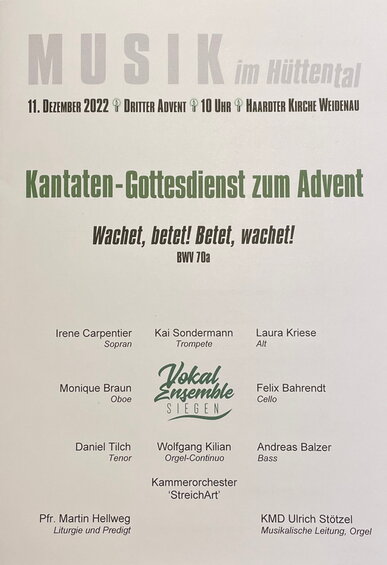 Kantaten - Gottesdienst zum Advent