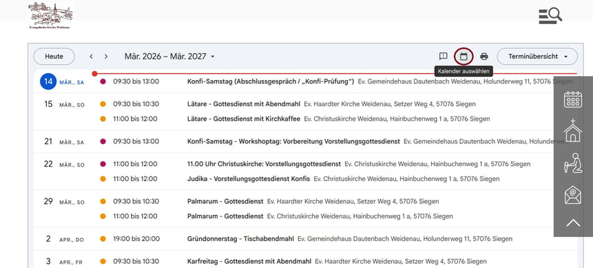 Erkl&auml;rung zum Kalender